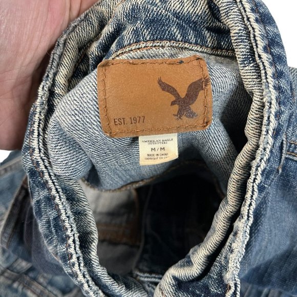 American Eagle Denim Vest Women's Size Medium Jean Jacket Blue Button Up - Picture 12 of 12